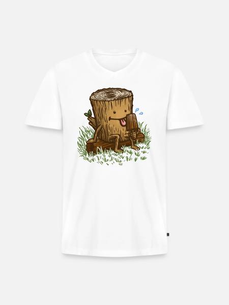 The Popsicle Log - Men's Premium Organic V-Neck T-Shirt - white