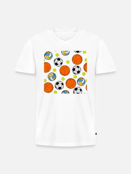 All sports Fan - Men's Premium Organic V-Neck T-Shirt - white