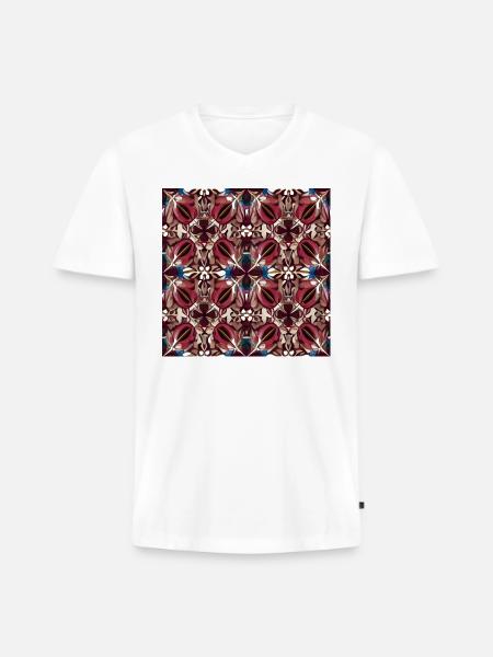 Burgundy blue ornament - Men's Premium Organic V-Neck T-Shirt - white