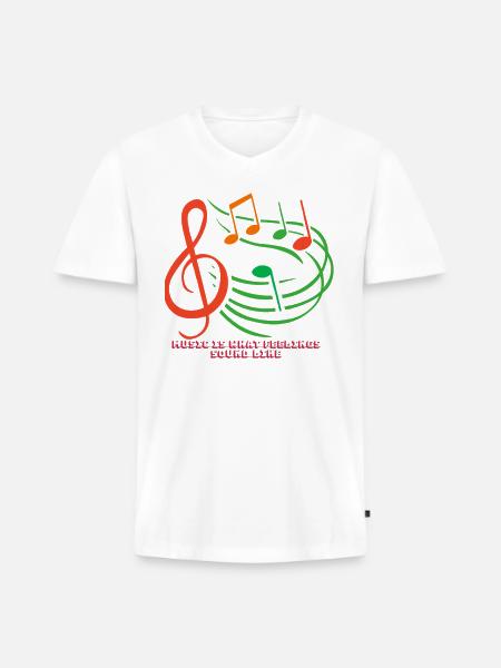 Music feelings - Men's Premium Organic V-Neck T-Shirt - white