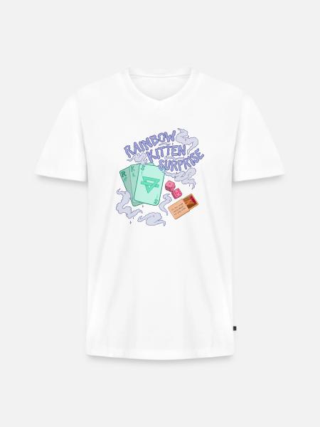 rainbow kitten surprise - Men's Premium Organic V-Neck T-Shirt - white