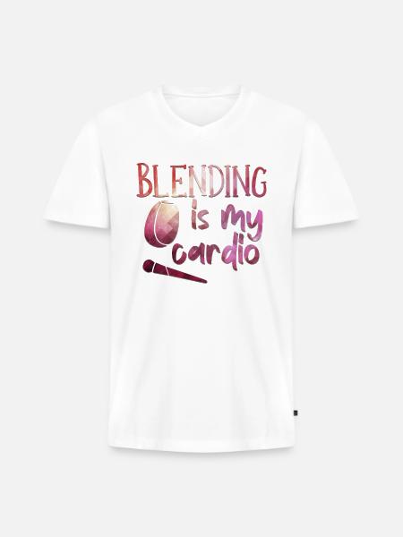 Blending is My Cardio - Men's Premium Organic V-Neck T-Shirt - white