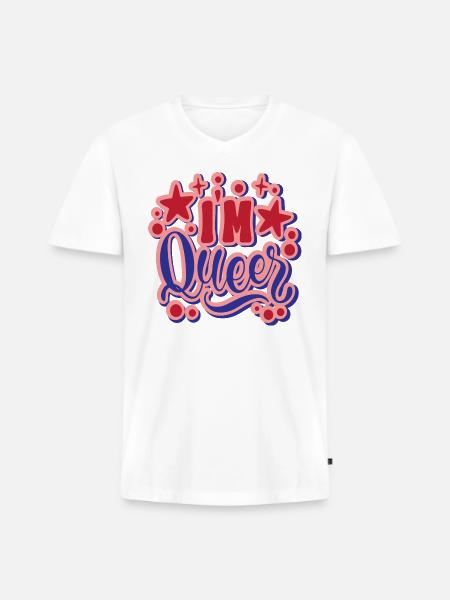 I´m Queer - Men's Premium Organic V-Neck T-Shirt - white