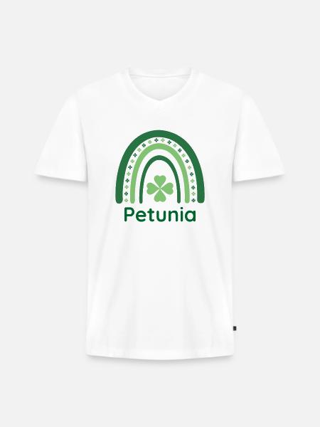 Petunia Clover Charm Boho Rainbow - Men's Premium Organic V-Neck T-Shirt - white