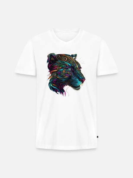 panther - Men's Premium Organic V-Neck T-Shirt - white