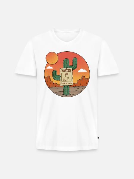 Nature Wanted Sock - Men's Premium Organic V-Neck T-Shirt - white