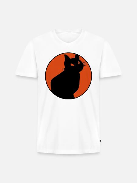 Black Cat 1 1 - Men's Premium Organic V-Neck T-Shirt - white