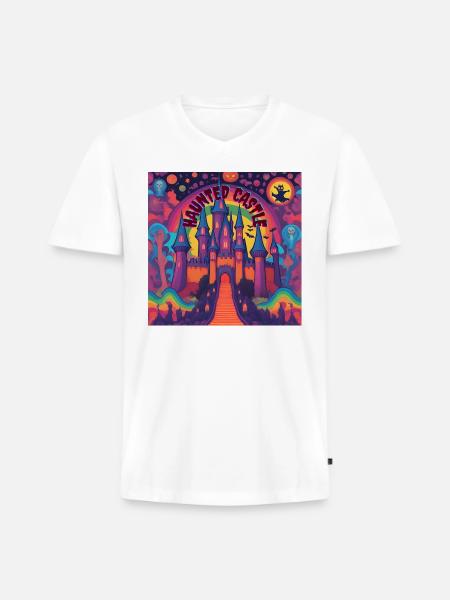 Haunted castle - Men's Premium Organic V-Neck T-Shirt - white