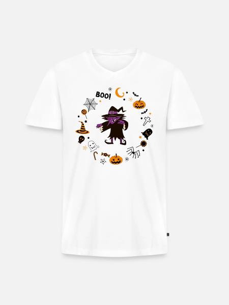 Halloween Witch - Men's Premium Organic V-Neck T-Shirt - white