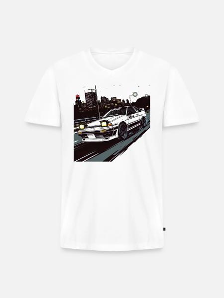 Toyota AE86 - Men's Premium Organic V-Neck T-Shirt - white
