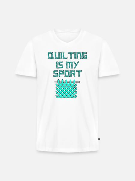 Quilting Lover - Men's Premium Organic V-Neck T-Shirt - white