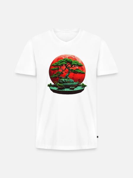 BONSAI - Men's Premium Organic V-Neck T-Shirt - white