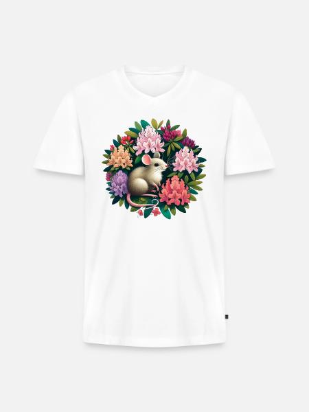 Mouse - Men's Premium Organic V-Neck T-Shirt - white