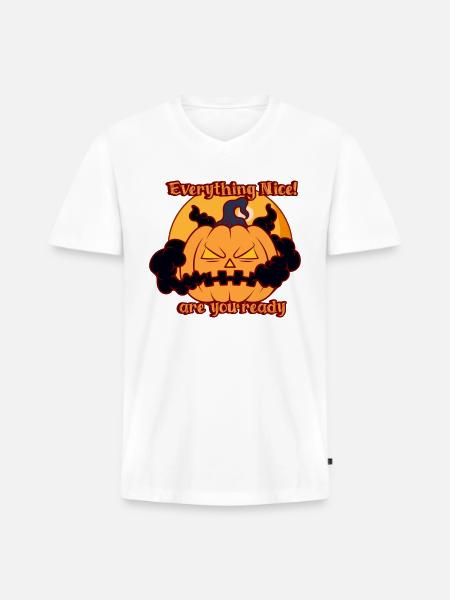 Halloween-everything nice - Men's Premium Organic V-Neck T-Shirt - white