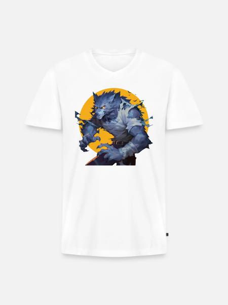 Werewolf Halloween - Men's Premium Organic V-Neck T-Shirt - white