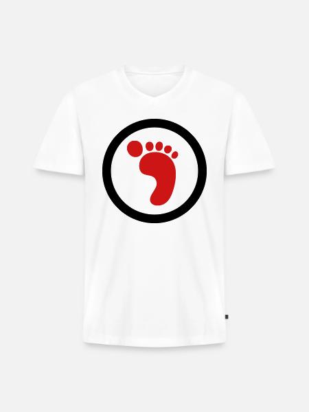 Foot Logo (2c) - Men's Premium Organic V-Neck T-Shirt - white