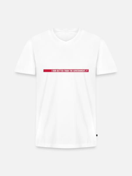 run better than government - Men's Premium Organic V-Neck T-Shirt - white