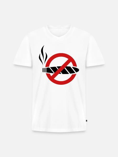 No smoking - cigar - Men's Premium Organic V-Neck T-Shirt - white