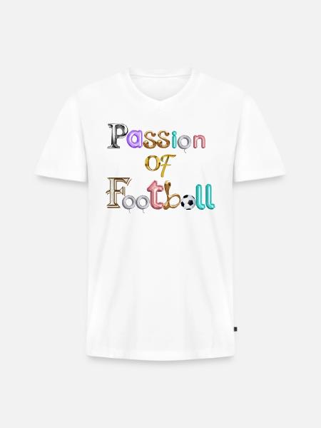 Passion of football - Men's Premium Organic V-Neck T-Shirt - white