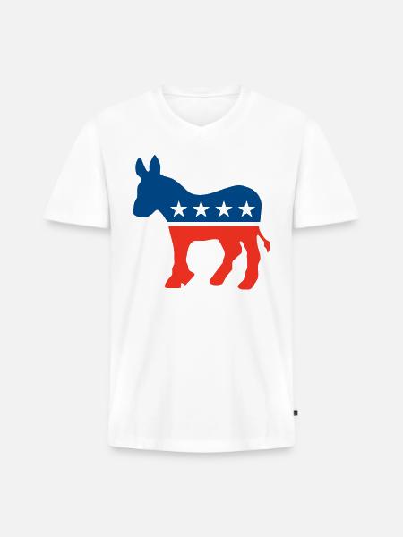 Democrat Logo - Men's Premium Organic V-Neck T-Shirt - white