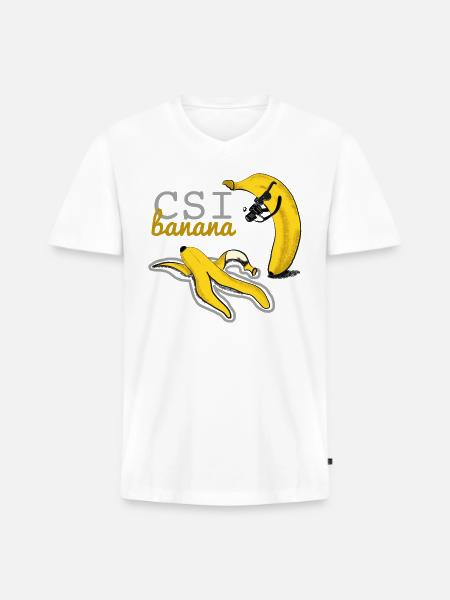 CSI BANANA - banana kill - Men's Premium Organic V-Neck T-Shirt - white