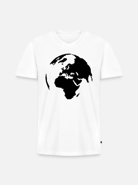 World - Men's Premium Organic V-Neck T-Shirt - white