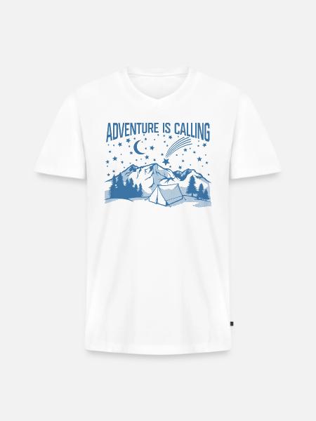 Adventure is calling. - Men's Premium Organic V-Neck T-Shirt - white