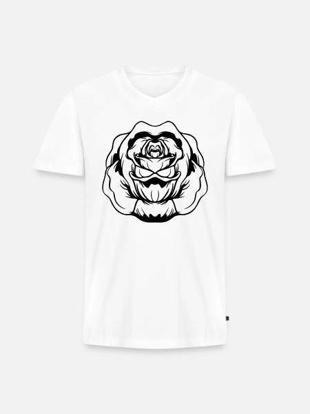 rose flower - Men's Premium Organic V-Neck T-Shirt - white