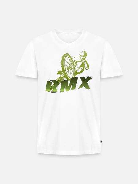 BMX - Men's Premium Organic V-Neck T-Shirt - white