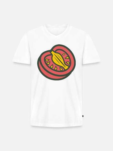 Tomato Sliced - Men's Premium Organic V-Neck T-Shirt - white