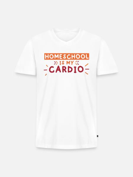 Homeschool Is My Cardio - Men's Premium Organic V-Neck T-Shirt - white