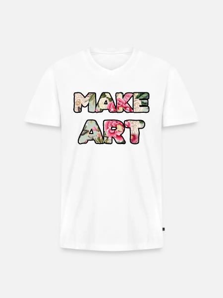 Make Art roses - Men's Premium Organic V-Neck T-Shirt - white
