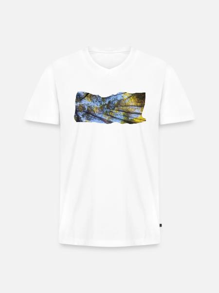 Skyward Pines - Men's Premium Organic V-Neck T-Shirt - white
