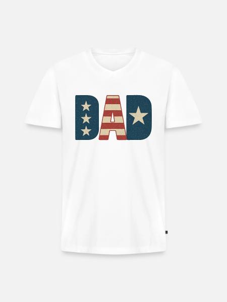 DAD 4th of July - Men's Premium Organic V-Neck T-Shirt - white