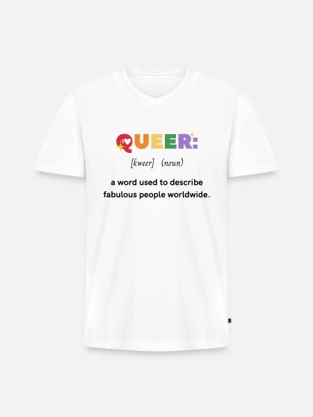 Queer - Men's Premium Organic V-Neck T-Shirt - white