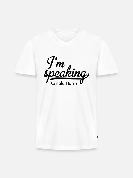 I'm speaking - Men's Premium Organic V-Neck T-Shirt - white
