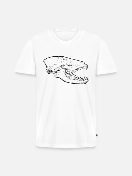 Dog Skull - Men's Premium Organic V-Neck T-Shirt - white
