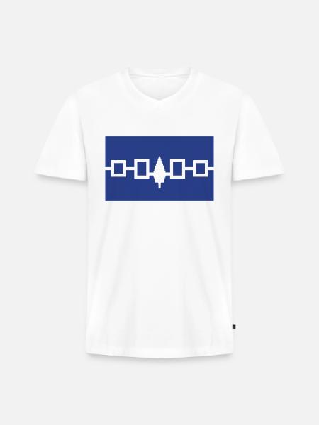 Iroquois Flag - Men's Premium Organic V-Neck T-Shirt - white