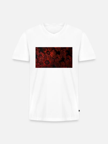 Flower - Men's Premium Organic V-Neck T-Shirt - white