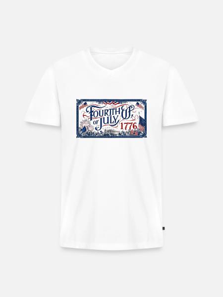 fourth of july - Men's Premium Organic V-Neck T-Shirt - white