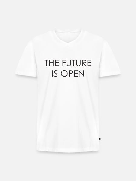 The Future Is Open - Men's Premium Organic V-Neck T-Shirt - white