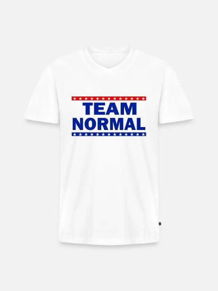 Team Normal - Men's Premium Organic V-Neck T-Shirt - white