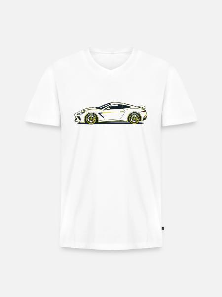Starburst Velocity Racer - Men's Premium Organic V-Neck T-Shirt - white