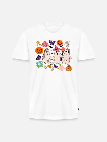 1 - Men's Premium Organic V-Neck T-Shirt - white