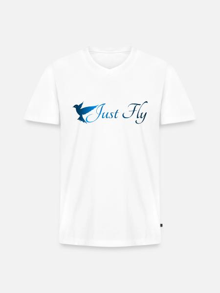 05 Just Fly - Men's Premium Organic V-Neck T-Shirt - white