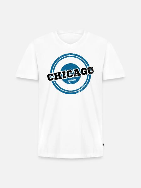 The Windy City Chicago - Men's Premium Organic V-Neck T-Shirt - white
