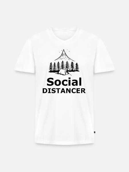Social Distancer - Men's Premium Organic V-Neck T-Shirt - white