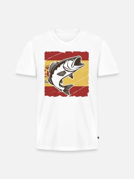 Bass of España - Men's Premium Organic V-Neck T-Shirt - white