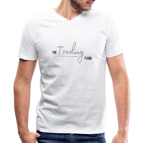 TTF Signature in Grey & Black - Men's Premium Organic V-Neck T-Shirt