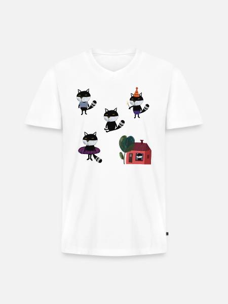 Funny Cats - Men's Premium Organic V-Neck T-Shirt - white